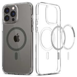 iPhone 13 Pro Max Spigen Ultra Hybrid Cover – Magsafe Compatible – transparent / grayiphone 13 Pro Max Spigen Ultra Hybrid Cover – Magsafe compatible – transparent / gris