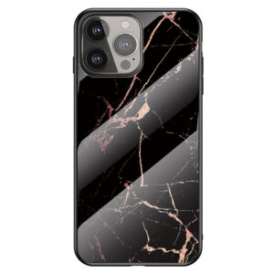 iPhone 13 Pro Max Couvercle en plastique flexible avec verre en verre – Gold / Marmoriphone 13 Pro MAX COUVERTURE PLASTIQUE FLEXIBLE AVEC VERRE BARDE – GOL / BLACK Marble