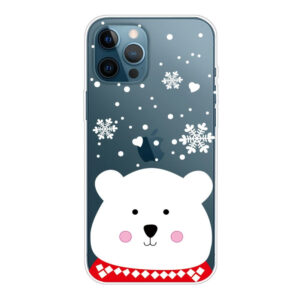 iPhone 13 Pro Max Couvercle de Noël en plastique flexible – Polar Bear Bearphone 13 Pro Max Couvercle de Noël en plastique flexible – Ours polaire