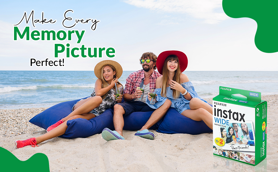 Fujifilm Instax Wide Films instantanés Pack de films Instax Wide Film pour appareil photo Fuji Instax Wide 