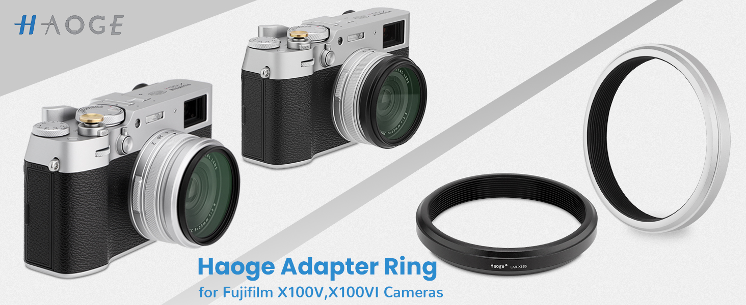 Haoge – bague d'adaptation de filtre d'objectif, pour appareil photo Fujifilm X100VI Fuji FinePix X100V, adapté à 49mm UV