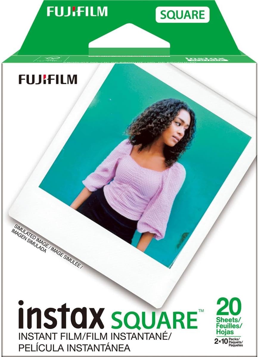 Fujifilm Lot de 2 films couleur instantanés carrés Instax, lot de 2 – 20 expositions (40 au total), cadre blanc – Image 4