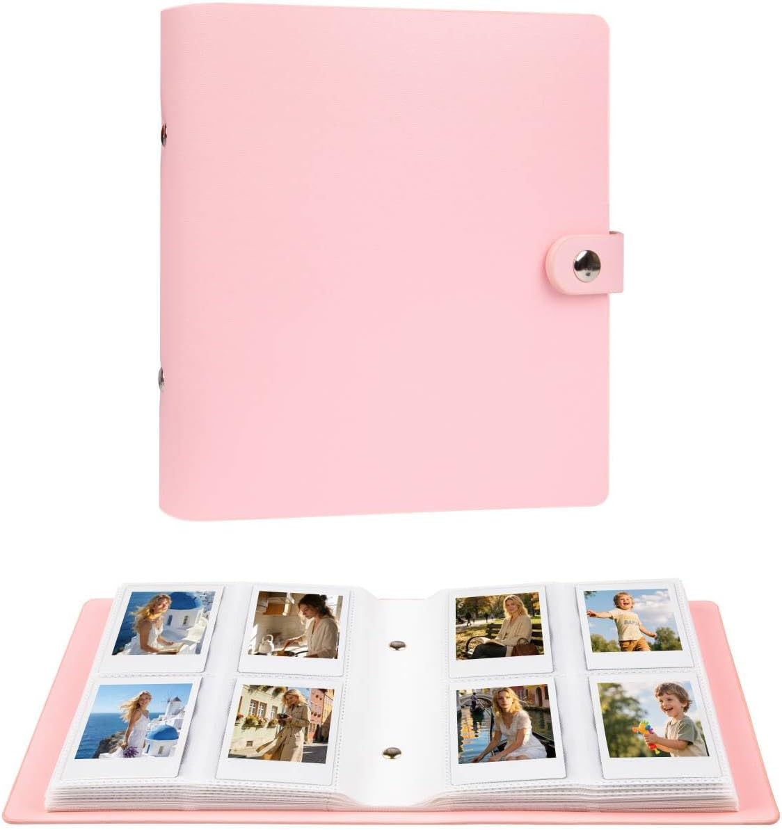 Album photo 320 pochettes pour appareil photo instantané Fujifilm Instax Mini LiPlay 12 11 9 8 40 41 99 Evo 7S, livre photo avec couverture en cuir PU pour photos Polaroid 2x3 (rose)