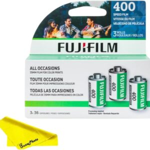 Fujifilm Fujicolor 400 Film négatif couleur 35 mm en rouleau, 3 x 36, plusieurs paquets – BuzzPhoto Bundle