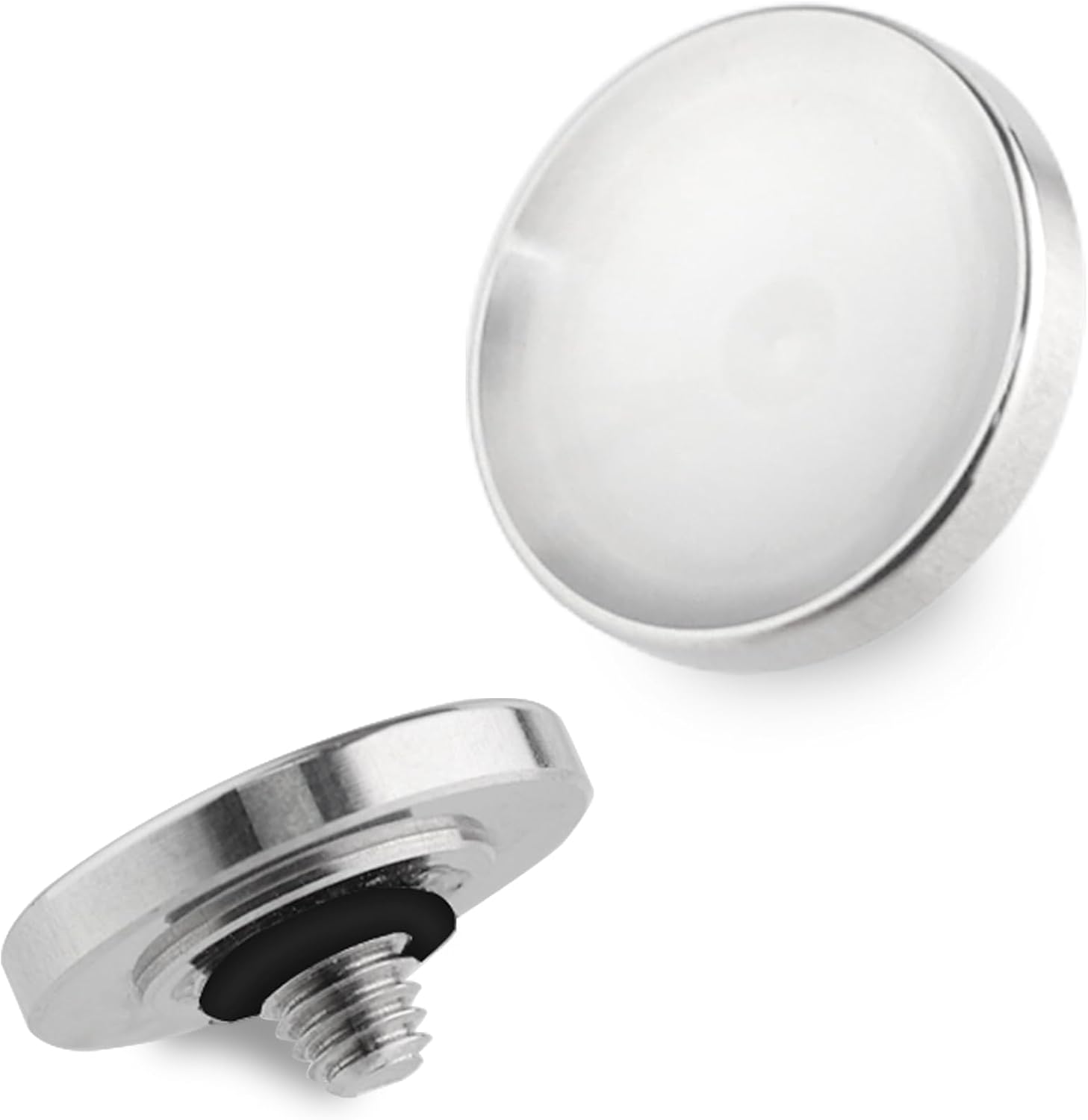 Haoge Bouton de déclenchement en métal 12 mm pour Fujifilm XT5 X-Pro3 XT50 GFX100RF XE5 Nikon Zf DF et Leica Q3 43 M10 M-11 Surface concave Argent, nouvelle version : diamètre 12 mm