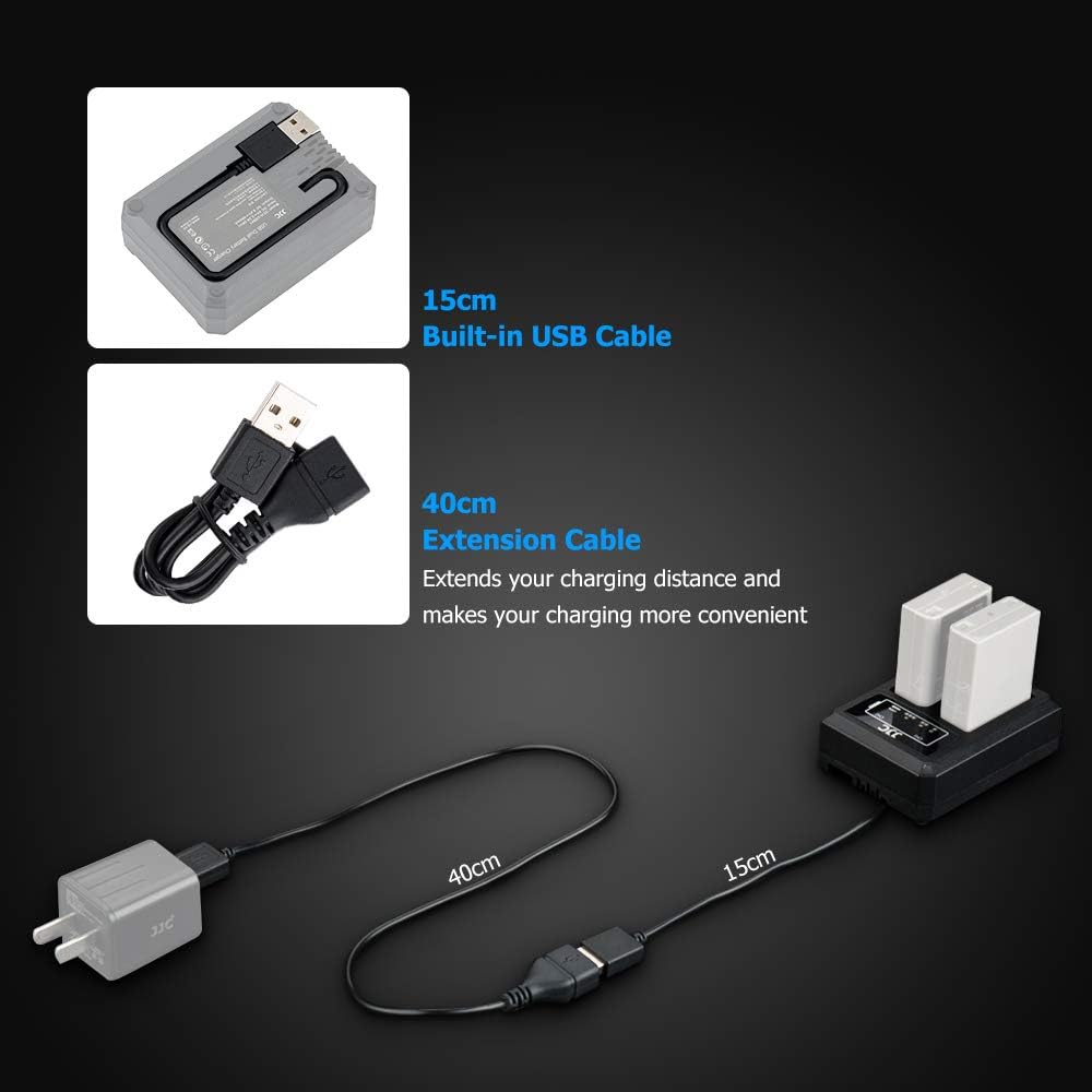NP-W126 NP-W126S Chargeur de batterie double chargeur avec câble USB intégré pour Fujifilm X100VI X-T50 X-T30 II X-S10 X-PRO3 X-Pro2 X-Pro1 X-T30 X-T20 X-T10 X-T3 X-T2 X100V X100F X-E4 X-E3 X-E2 X-E1 X-A5 X-A3 – Image 3