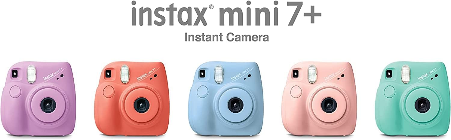 Appareil photo Fujifilm Instax Mini 7+, facile à utiliser, portable, miroir à selfie pratique, appareil photo Polaroid, parfait pour les débutants et les experts, design élégant et élégant – Bleu clair (renouvelé) – Image 7