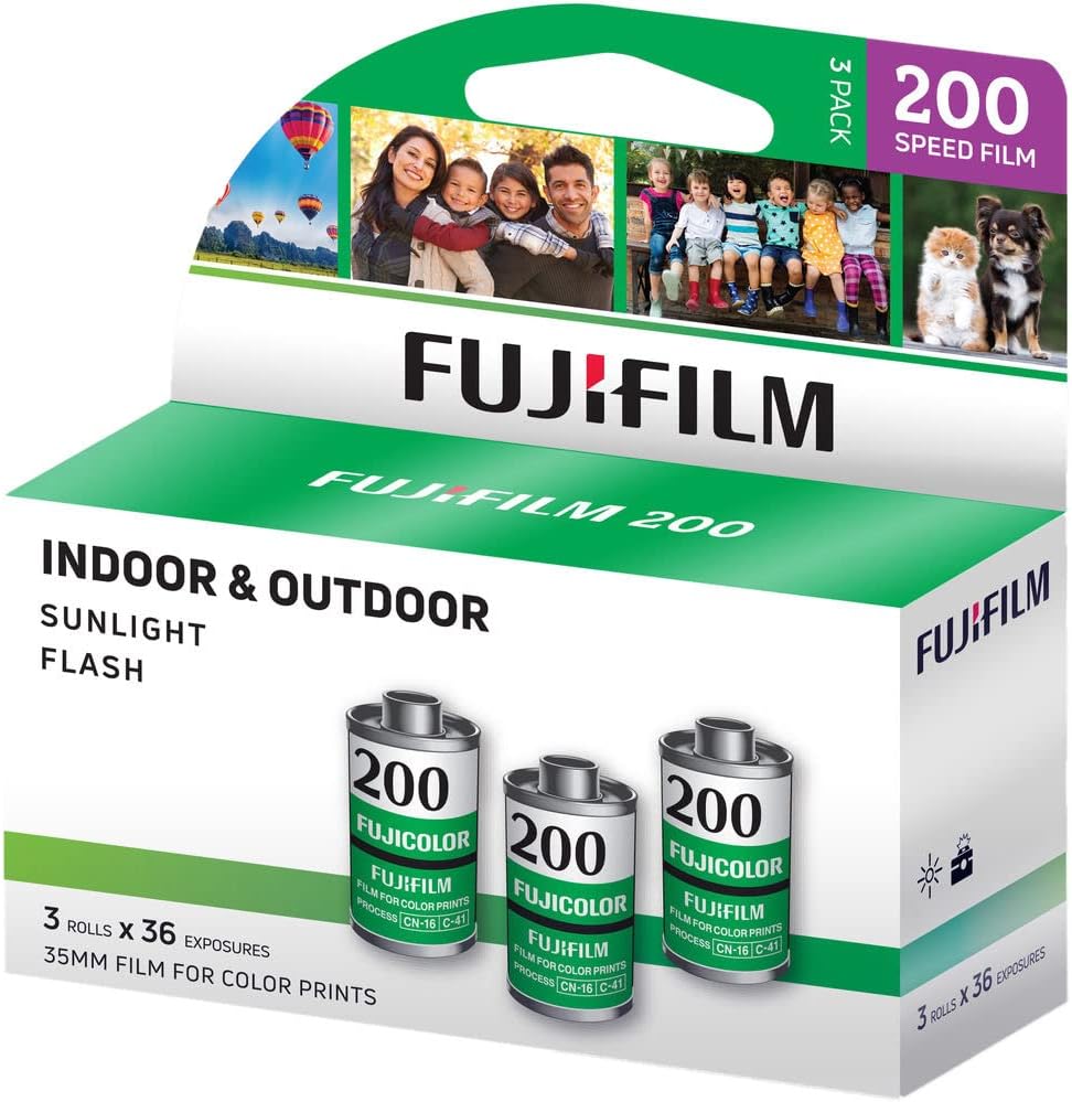 Fujifilm Fujicolor 200 Film négatif couleur (film en rouleau 35 mm, 36 expositions, paquet de 3)