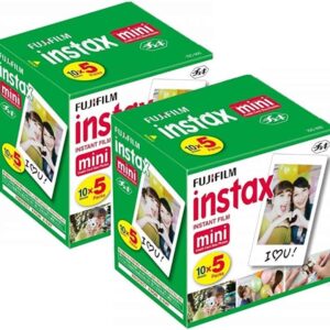 Fujifilm Instax Mini Film instantané, 10 feuilles de 5 paquets × 2 (100 feuilles)