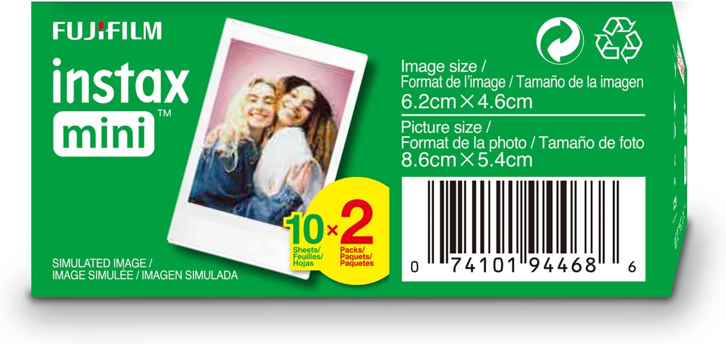 FUJIFILM Instax Mini Lot de 2 films instantanés (blanc), 20 photos – Image 4