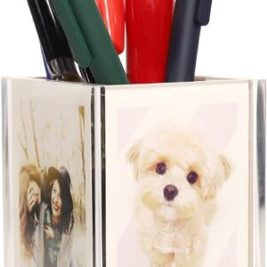 Cadre photo en acrylique Polaroid Instax Mini 2x3, petit support d'affichage mignon pour Fujifilm Instax Mini 3 pouces, porte-stylo photo en acrylique transparent, organisateur de bureau