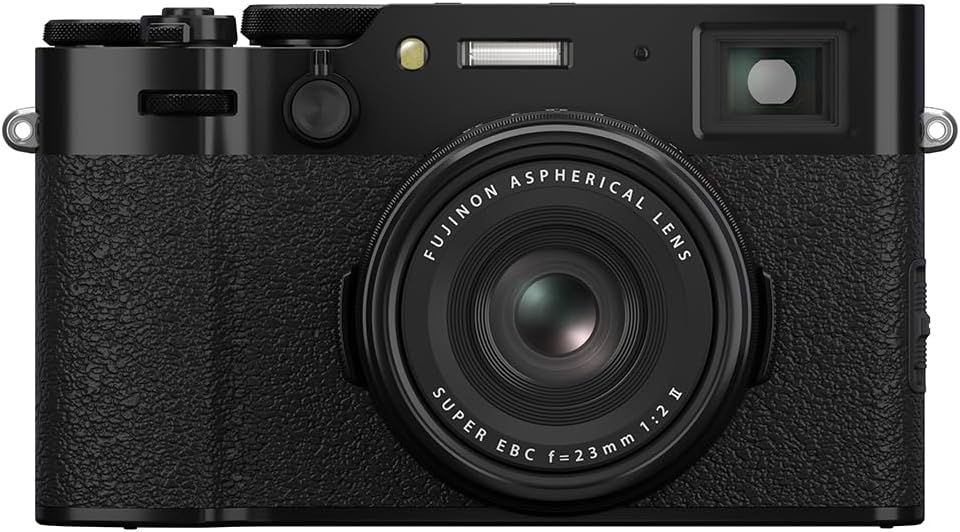 Fujifilm X100VI Appareil photo sans miroir 40,2 MP avec objectif fixe 23 mm F2 (capteur APS-C X-Trans CMOS 5, X-Processor 5, viseur hybride, écran tactile LCD inclinable, AF à détection de visage, 20 simulations de film – Noir