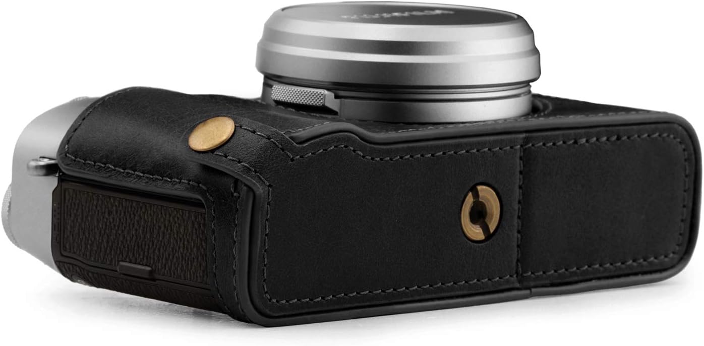 MegaGear MG1894 Ever Ready Demi-étui en cuir véritable pour appareil photo compatible avec Fujifilm X100V - Noir – Image 2