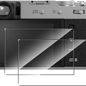 Natbok Lot de 2 protecteurs d'écran compatibles avec Fujifilm X100VI/X100V, film d'écran LCD en verre trempé 9H à couverture complète, HD transparent résistant aux rayures pour accessoires d'appareil photo Fujifilm X100VI X-T4 X-E4