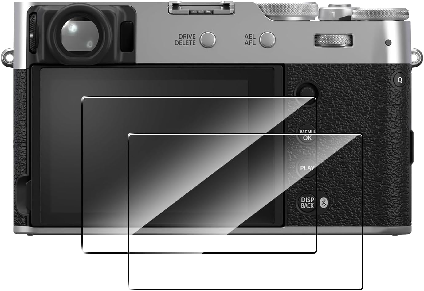 Natbok Lot de 2 protecteurs d'écran compatibles avec Fujifilm X100VI/X100V, film d'écran LCD en verre trempé 9H à couverture complète, HD transparent résistant aux rayures pour accessoires d'appareil photo Fujifilm X100VI X-T4 X-E4