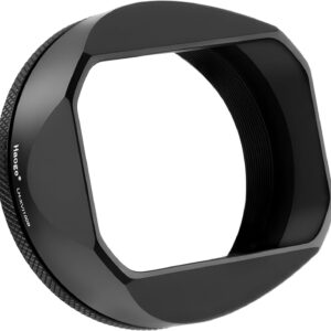 Haoge Pare-soleil carré en métal avec anneau adaptateur de filtre UV 49 mm pour appareil photo Fujifilm X100VI Fuji X100V X100F X100T X100S X70 Noir LH-XVI100B