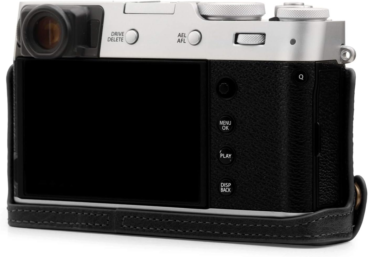 MegaGear MG1894 Ever Ready Demi-étui en cuir véritable pour appareil photo compatible avec Fujifilm X100V - Noir – Image 8