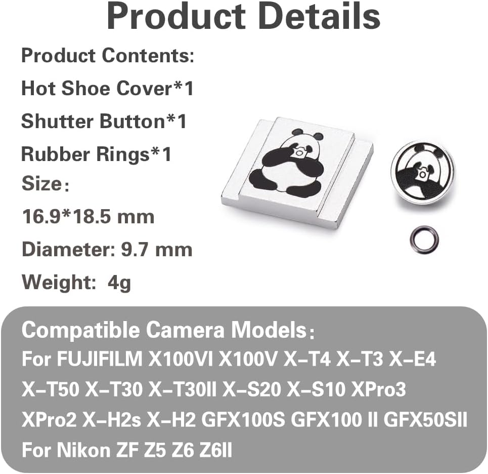 Capuchon de protection en métal pour appareil photo, joli bouton compatible avec Fujifilm X100VI X100V X-M5 X-T4 X-T3 pour Nikon ZF Z5 Z6 Z6II (ensemble en alliage d'aluminium) – Image 9