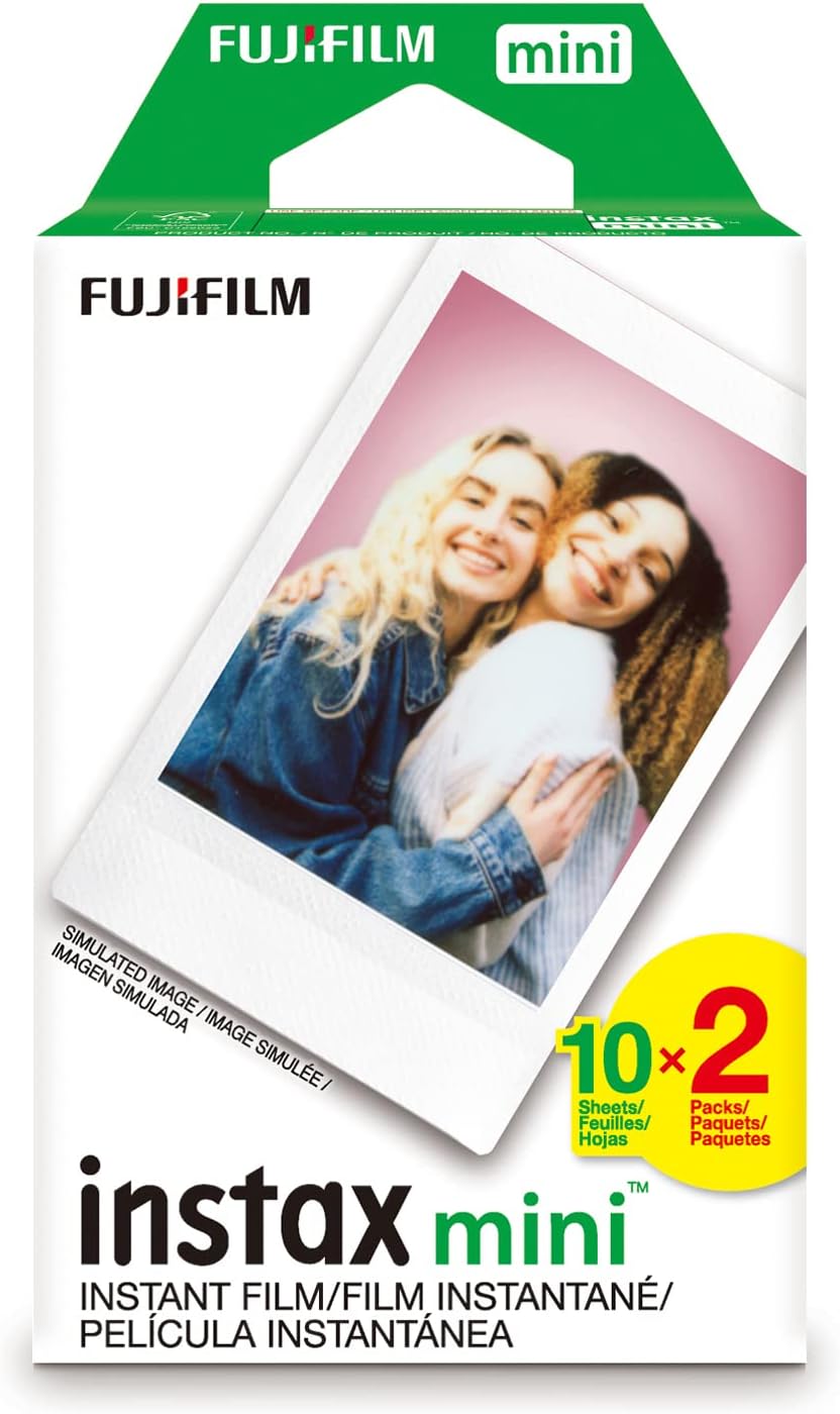 FUJIFILM Instax Mini Lot de 2 films instantanés (blanc), 20 photos