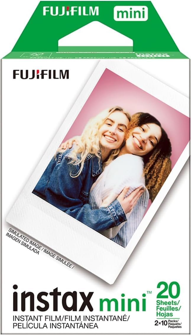 Fujifilm Instax mini Film lumière du jour instantanée (packs jumeaux + clé USB 32 Go) avec chiffon de nettoyage en microfibre Sunshine Photo... (1 pack double)