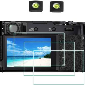 Protecteur d'écran pour appareil photo Fujifilm X100VI X100V Fuji X-100VI X-100V (paquet de 3) avec cache-griffe, couvercle en verre trempé de dureté 9H de 0,3 mm, anti-rayures, anti-traces de doigts, anti-bulles