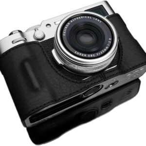 GARIZ Étui en cuir véritable pour appareil photo FUJIFILM X100VI HG-X100VIBK Noir