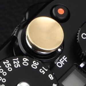 Bouton de déclenchement concave en cuivre exquis pour Fujifilm XE5 GFX100RF XM5 X-T5 X-T4 X-T3 X-T30 X- X-T20 X-PRO3 X100VI X100V X-E4 X-E3 pour Leica Q3 M10 pour Sony RX1 R etc, diamètre 0,47 pouces