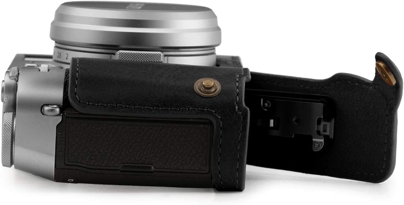 MegaGear MG1894 Ever Ready Demi-étui en cuir véritable pour appareil photo compatible avec Fujifilm X100V - Noir – Image 9