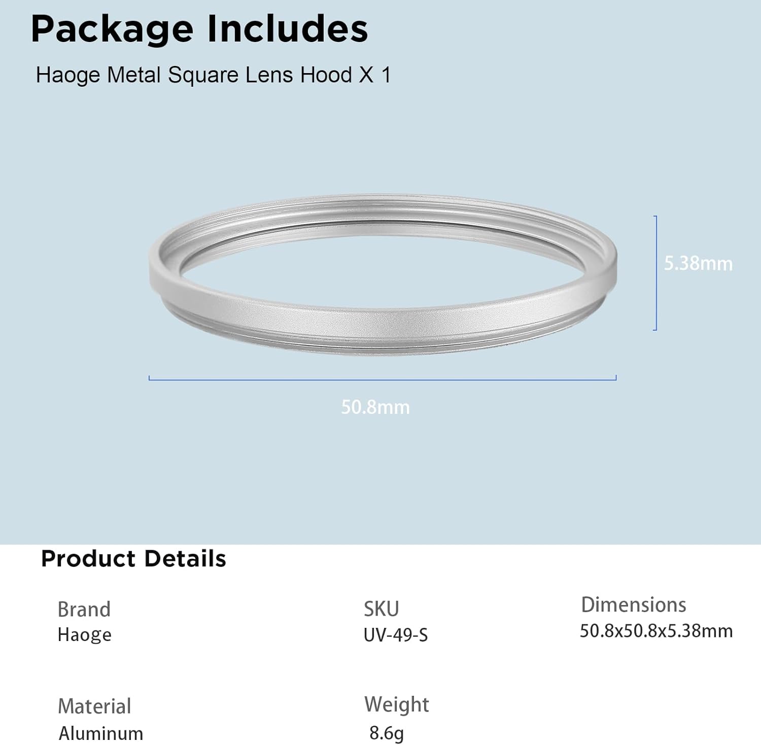 Haoge Filtre de protection d'objectif UV MC 49 mm pour Sony FE 50 mm 40 mm 2,5 G Fuji GFX100RF X100VI x100f X100V X100S X100T Leica Q3 43 Q2 q116 Verre optique d'objectif d'appareil photo ultra fin 18 revêtements multicouches Argent – Image 9