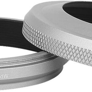 Haoge LH-X51W Pare-soleil ultra-mince 2 en 1 entièrement en métal avec jeu de bagues d'adaptation pour appareil photo Fuji X100VI Fujifilm FinePix X100V Argent