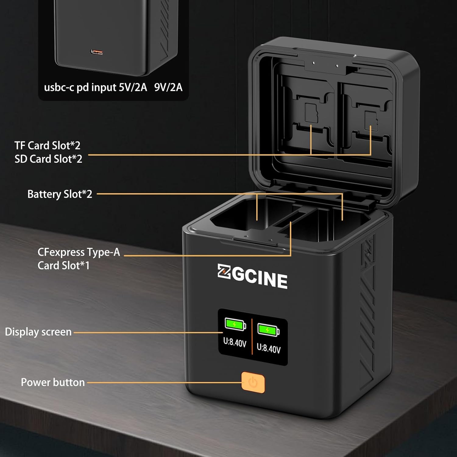 ZGCINE PS-W126 Boîtier de chargeur double USB-C avec charge rapide PD, compatible avec Fuji XT30II X100VI X-M5 XS10 XT3 XT2 XT1 XT30 XT20 XT10 X100V XT200 XT100 X100F XA7 XE3 XPro3 XPro2 XPro1 XE1 XE2 XE2S – Image 2