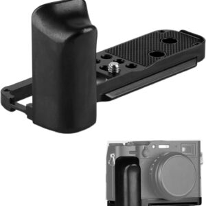 WEPOTO X100VI/X100V Poignée en forme de L avec plaque de dégagement rapide pour Arca, poignée latérale en bois, pour appareil photo Fujifilm X100VI/X100V – Bois de santal violet et (aluminium noir)