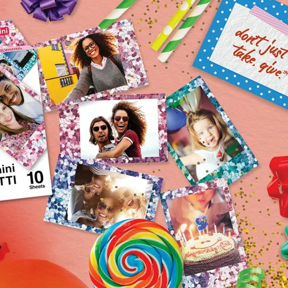 Fujifilm Instax Confetti Mini Film (10 expositions, lot de 3) Photos instantanées aux couleurs vives, compatible avec les appareils photo Fujifilm Instax Mini, captivez des souvenirs avec de superbes motifs de confettis (3 pièces) – Image 4