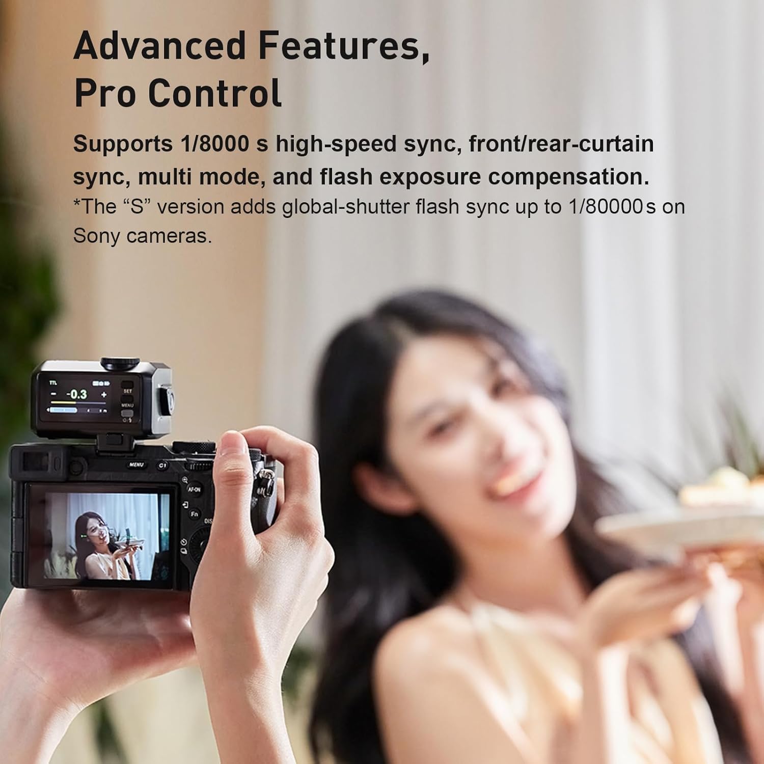 GODOX iT30Pro-S TTL Mini flash pour appareil photo – 2,4 G sans fil, HSS 1/8000 s, temps de recyclage 1,5 s, 560 flashs pleine puissance, écran tactile couleur 2,8", batterie 7,4 V/900 mAh, compatible avec les appareils photo Sony (noir) – Image 4