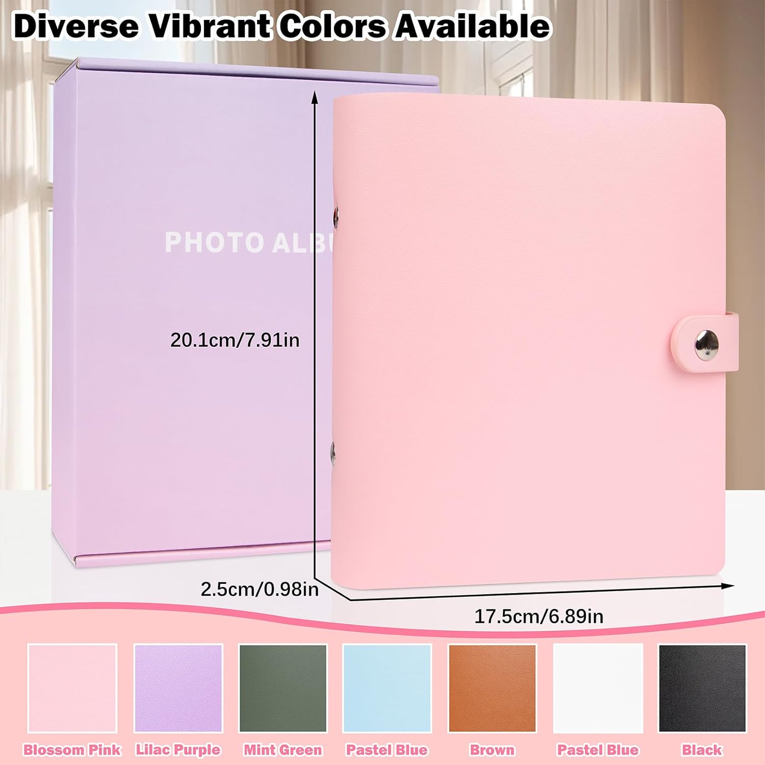 Album photo 320 pochettes pour appareil photo instantané Fujifilm Instax Mini LiPlay 12 11 9 8 40 41 99 Evo 7S, livre photo avec couverture en cuir PU pour photos Polaroid 2x3 (rose) – Image 5