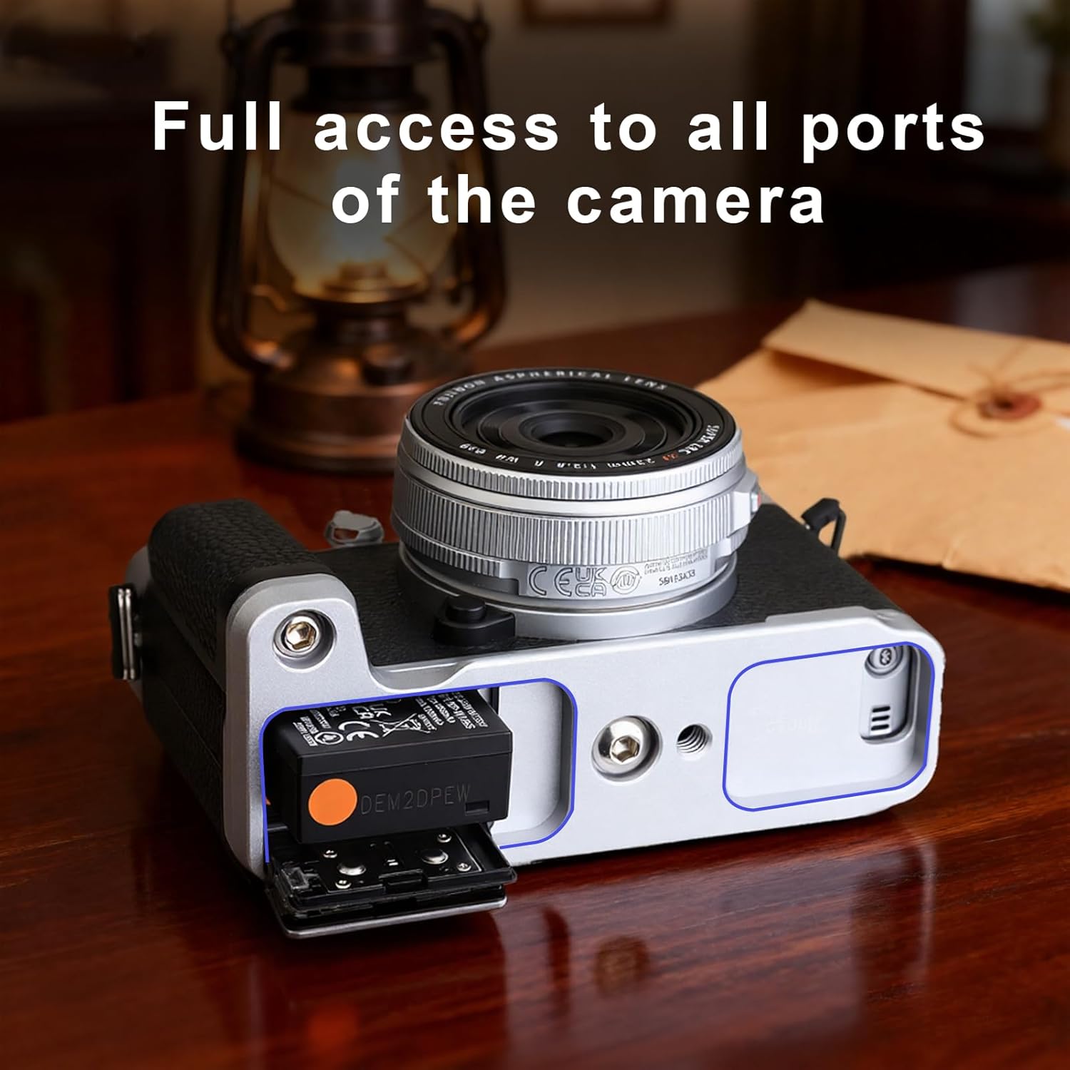 Poignée Haoge pour corps d'appareil photo Fujifilm X-E5 support de poignée en forme de L HG-FUXE5N-S argent avec plaque standard Arca-Swiss – Image 4