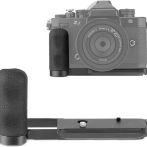 Haoge Poignée Zf pour appareil photo Nikon ZF Foregrip en forme de L, avec poignée latérale ergonomique en silicone MHG-ZFB, plaque de type Arca Swiss pour mini stabilisateur de cardan DJI RS2/RS-C2/RS3/RS3-PRO/RS3, noir
