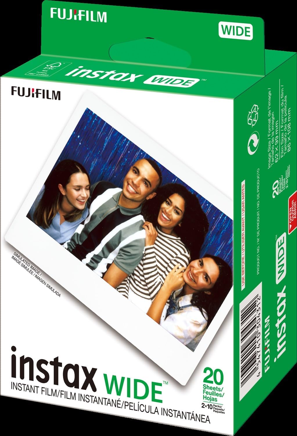 Fujifilm Instax Wide Instant Film Twin Pack (100 feuilles), pack économique – Image 2
