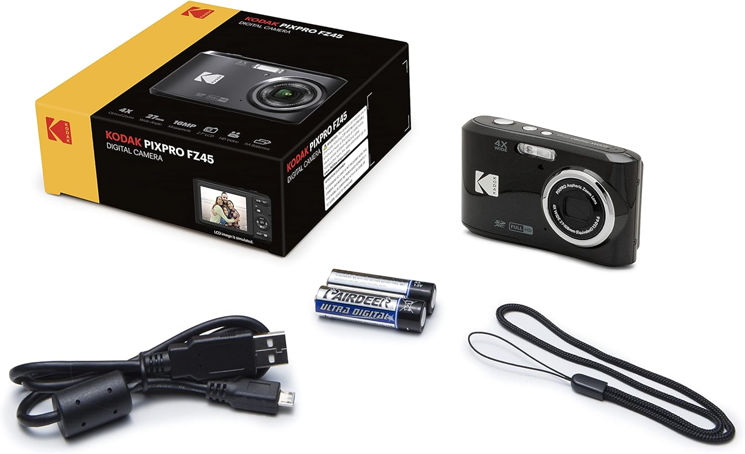 KODAK PIXPRO Friendly Zoom FZ45-BK Appareil photo numérique 16 MP avec zoom optique 4X grand angle 27 mm et écran LCD 2,7" (noir) – Image 6