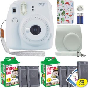 Appareil photo instantané Fujifilm Instax Mini 9 Smokey White + 50 films + étui + mini album