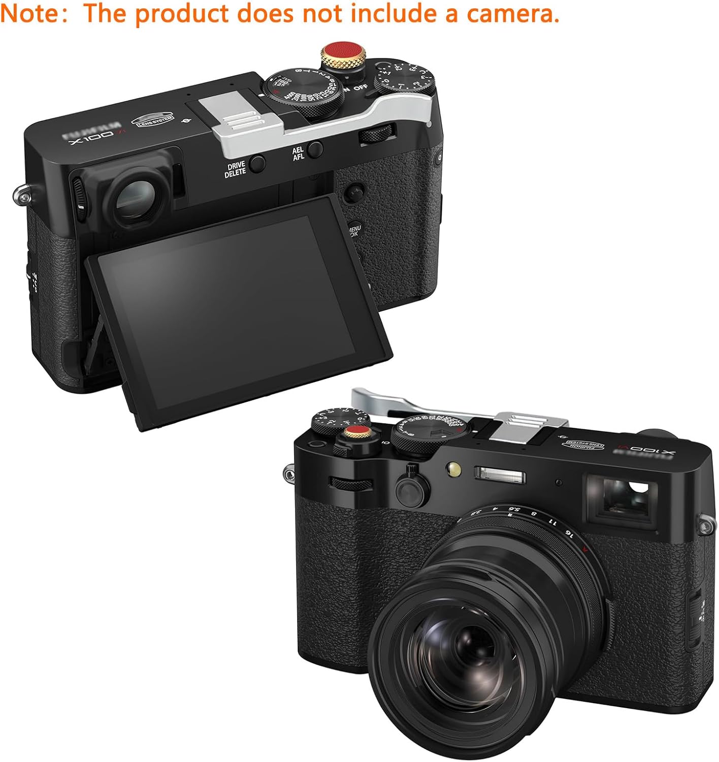 Poignée de pouce en métal X100VI /X100V, pour Fuji Fujifilm X100VI X100V X100FCamera, accessoires de poignée de pouce (argenté) – Image 3