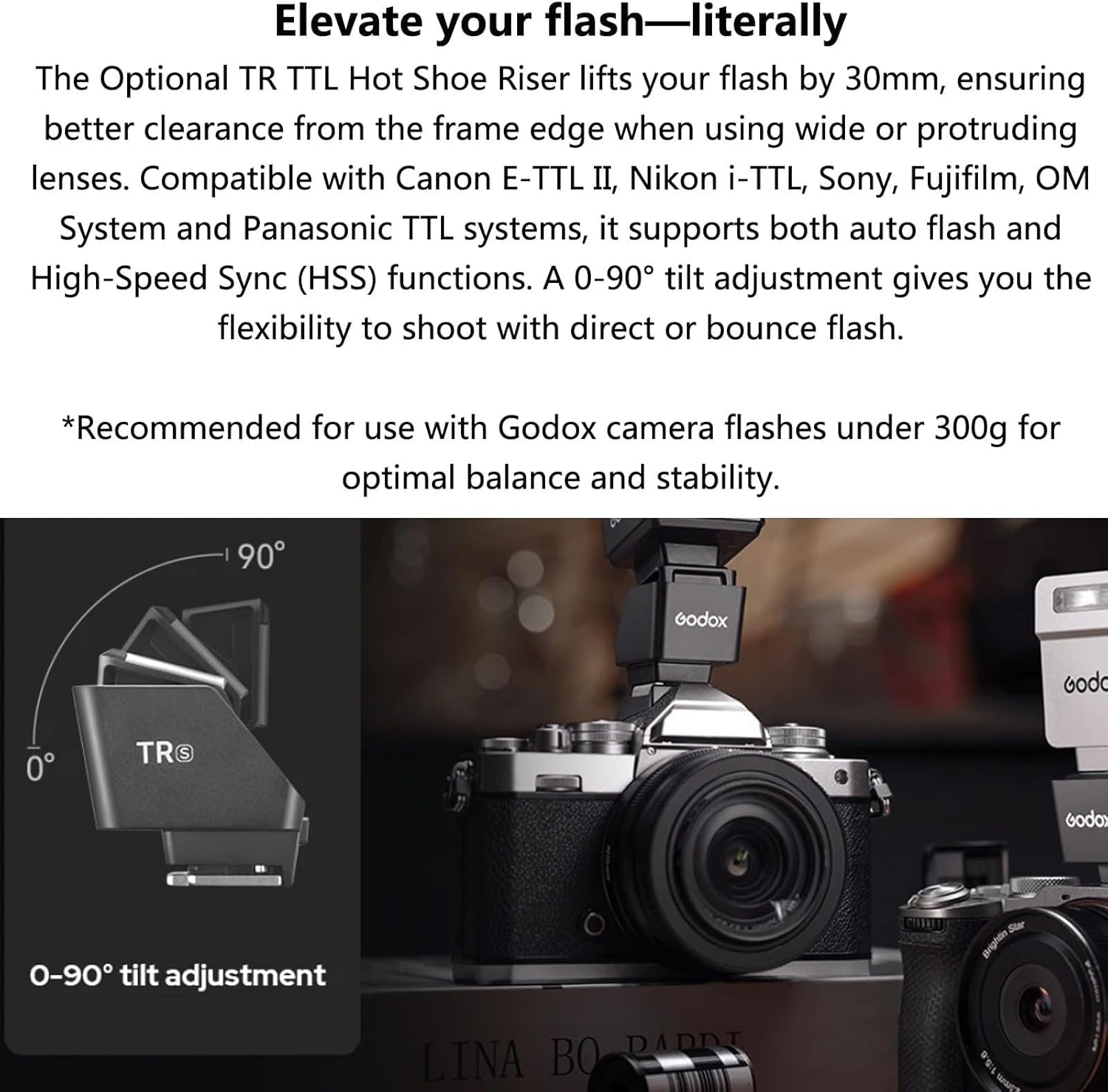 Godox iT20 F iT20F GODOX TTL Mini flash automatique pour Fujifilm X-T5, X-T4, X-T3, X-T30, X-T20, modes TTL/manuel, filtres de couleur magnétiques, recyclage 1,5 s, déclenchement de griffe pour Fuji X100V X100VI X-E4 (Noir) – Image 9