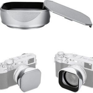 JJC LH-X100 Pare-soleil carré en métal avec bague d'adaptation AR-X100 49 mm pour appareils photo Fuji Fujifilm X100VI X100V X100F, pare-soleil LH-X100 avec bague d'adaptation de filtre, permet de fixer un filtre UV/ND/CPL de 49 mm