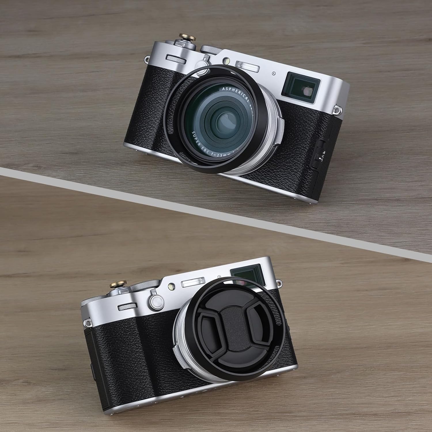 Haoge LH-X53B Pare-soleil 3 en 1 avec bague d'adaptation et capuchon pour appareil photo Fujifilm X100VI Fuji FinePix X70 X100 X100S X100T X100F X100V Noir remplace Fujifilm LH-X100 – Image 3