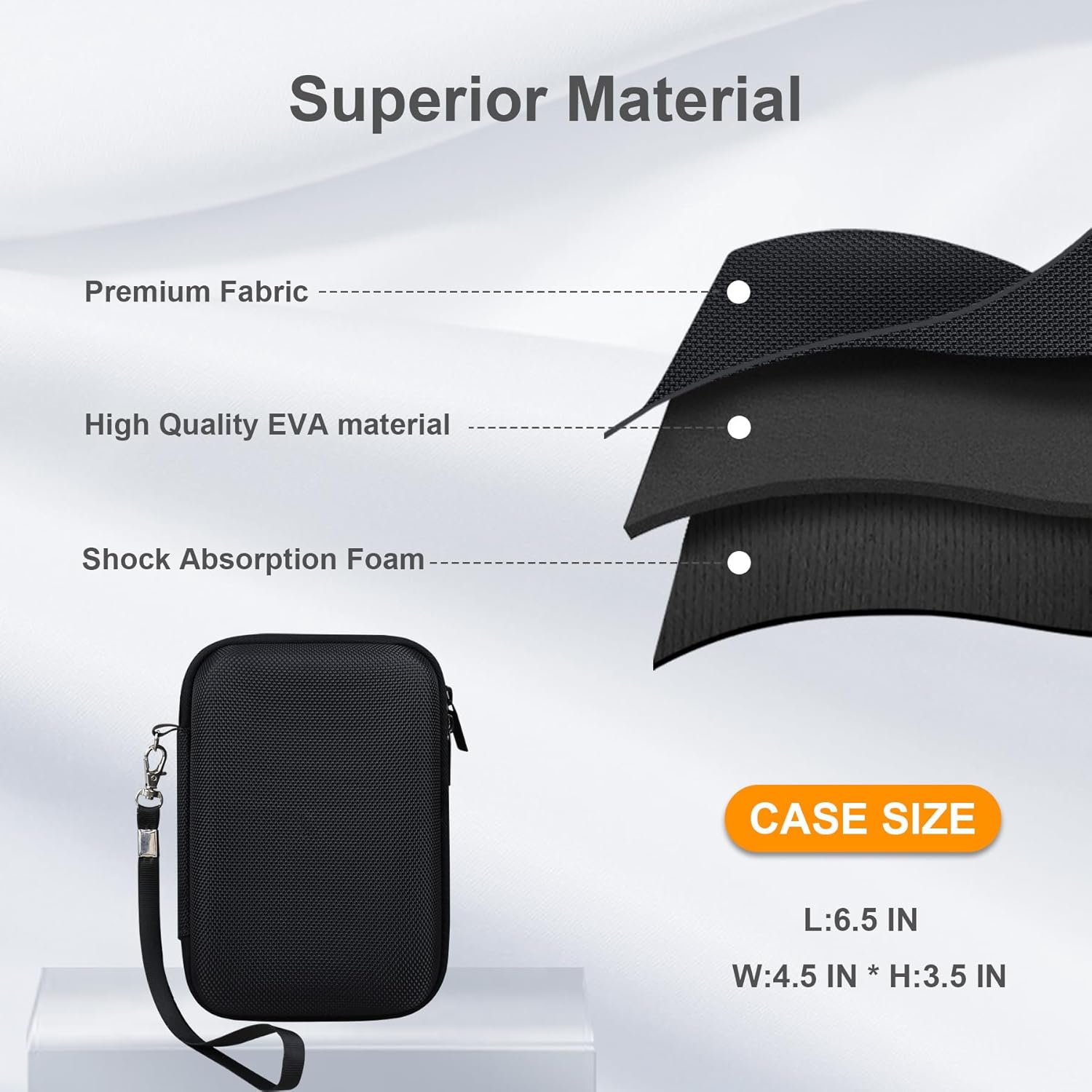 RAIALL Étui de transport pour appareil photo numérique Fujifilm X100VI/X100V/X-E5, étui de transport rigide pour appareil photo Vlogging, sac de voyage de protection, poche en filet pour batterie, carte SD et câble USB, noir – Image 6