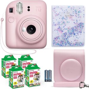 Fujifilm Instax Mini 12 Appareil Photo Instantané Blossom Rose + Fuji Film Value Pack (40 Feuilles) + Ensemble d'Accessoires pour Obturateur, Incl. Étui de transport compatible, album photo Quicksand Bead 64 pochettes
