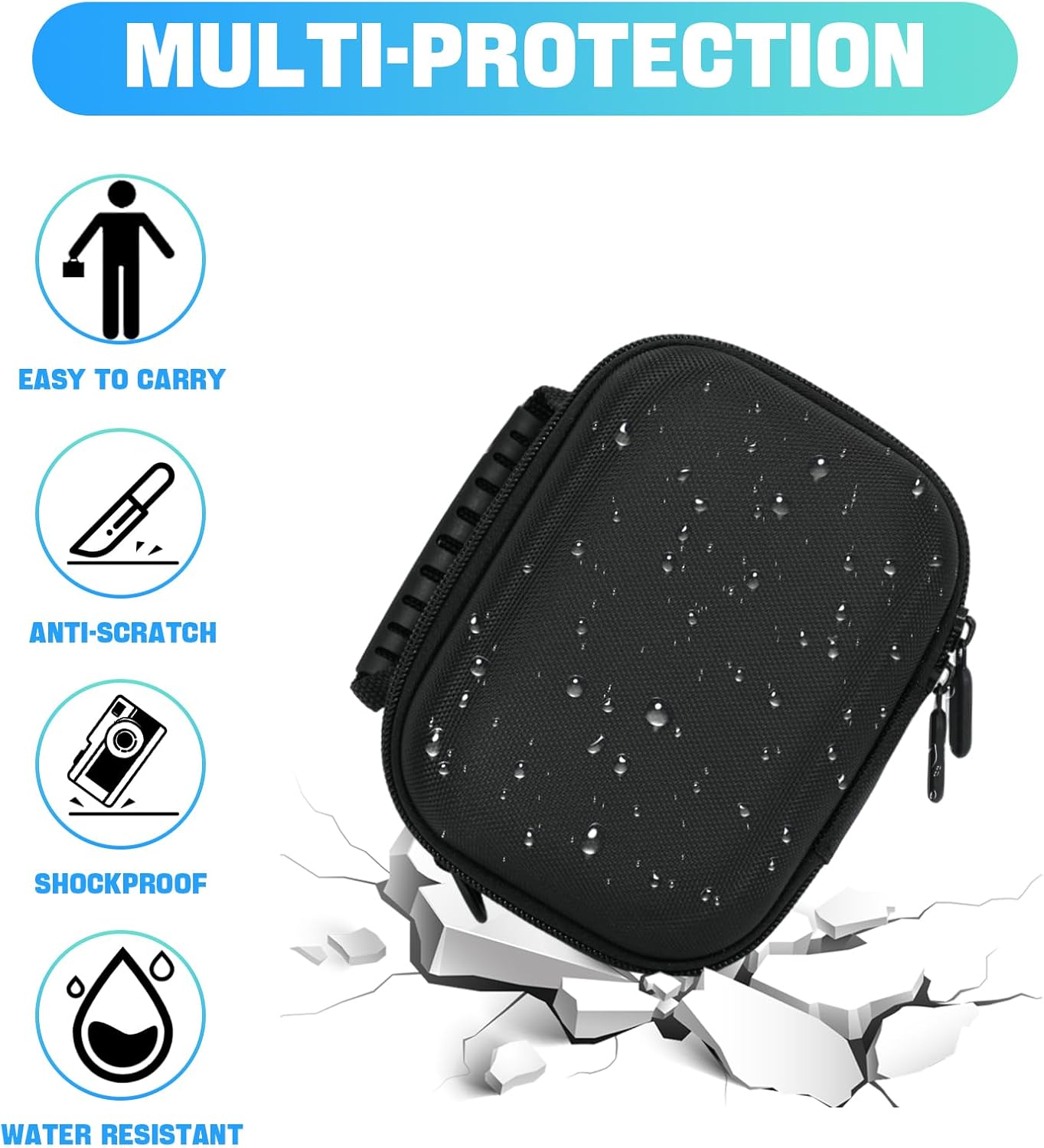 HESPLUS Étui de transport de voyage pour appareil photo Didital Fujifilm X100VI/X100V/X100F/X100S, sac pour appareil photo, étui de protection antichoc avec bretelles réglables – Noir (étui uniquement) – Image 8