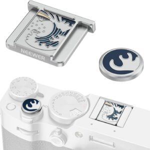 NEEWER X100V X100VI Ensemble de cache-griffes et capuchons d'obturation, cache-griffe avec déclencheur, accessoires de photographie compatibles avec Fujifilm X100V X100VI, argent, CA110