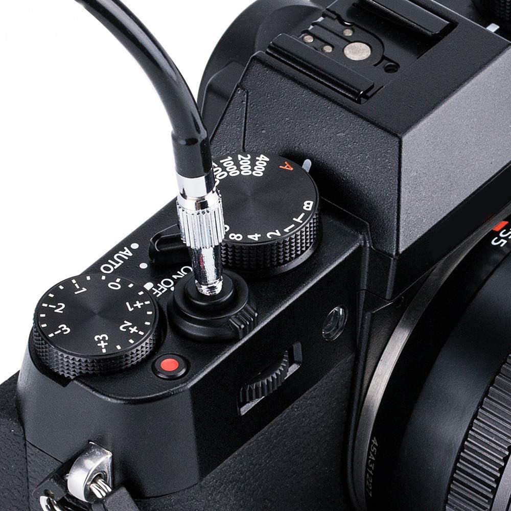 JJC Câble de déclenchement mécanique avec verrouillage d'ampoule pour Fuji Fujifilm X-M5 X-T5 X-T4 X-T3 X-T30 X-PRO3 X100VI X100V X100F X-T20 X-T2 X-E4 X-E3, Sony RX1R II RX10 IV III, Lecia M10 M9 et plus – Image 2
