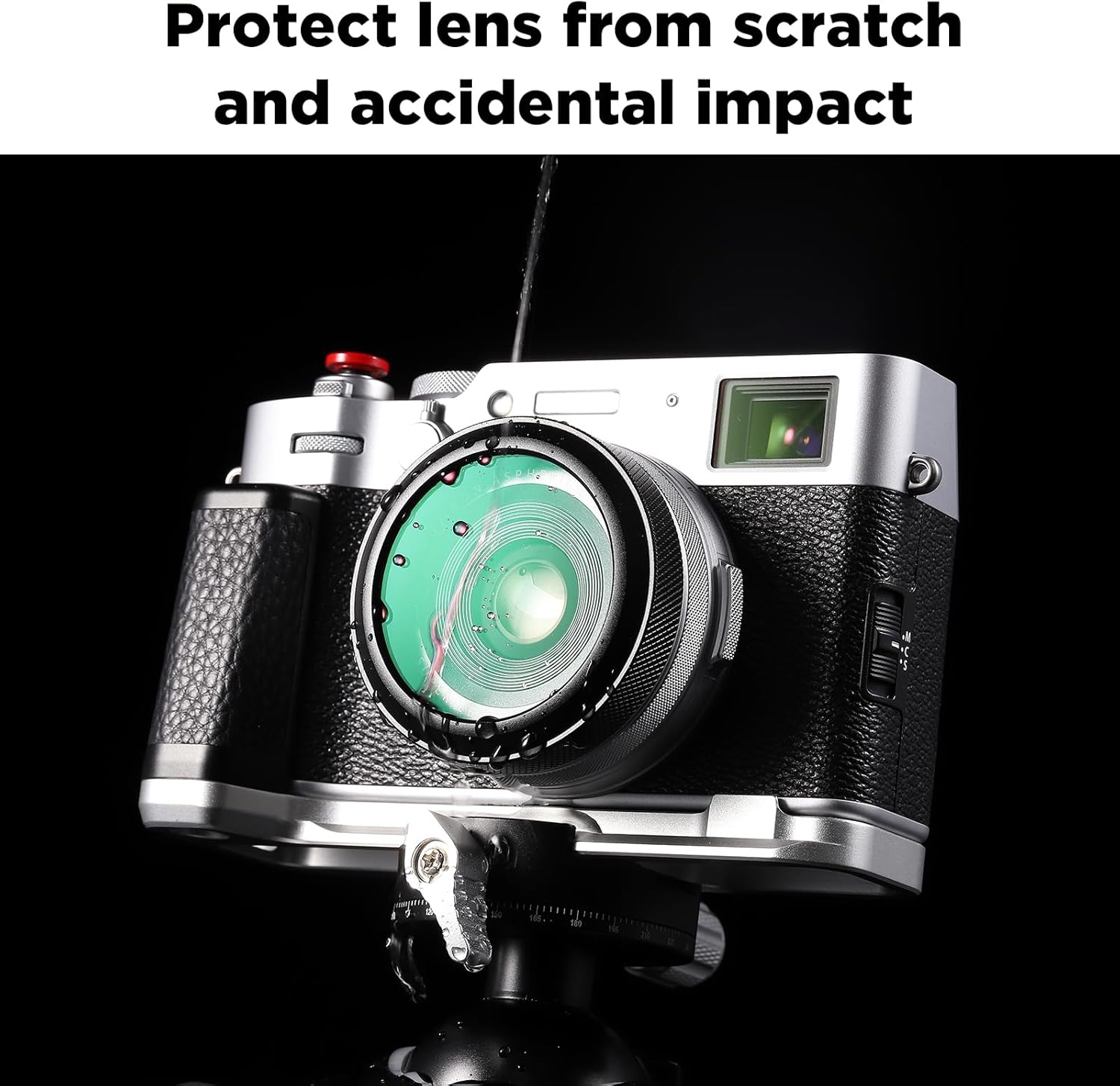 Haoge MC Filtre de protection d'objectif de caméra UV pour appareil photo Fujifilm X100VI Fuji X100V avec bague d'adaptation intégrée Noir LUV-XVIB – Image 7